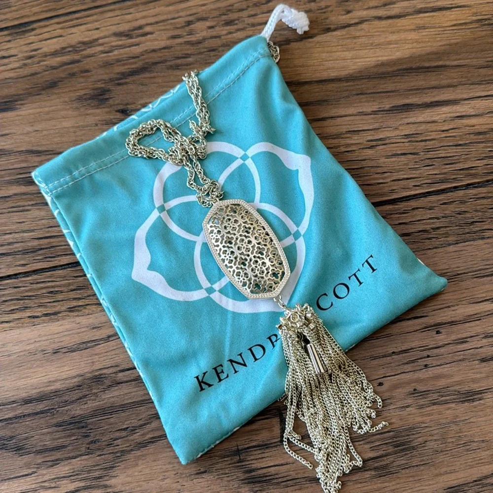 Kendra Scott Gold Filigree Tassel Necklace - Picture 2 of 6